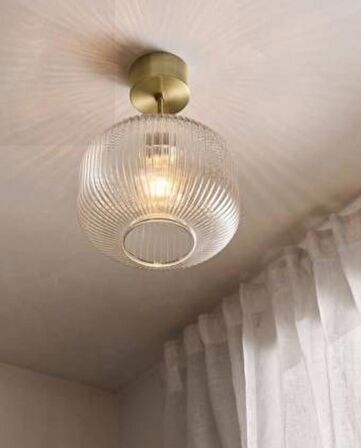 MYLİGHTS RUSTİK VİNTAGE ŞEFFAF  CAMLI TAVAN PLOFONYER AVİZE  
