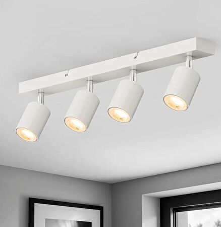 MYLİGHTS  BEYAZ  DÖRTLÜ LED AVİZE LED SPOT HAREKELİ AVİZE PANASONIC APLULLÜ