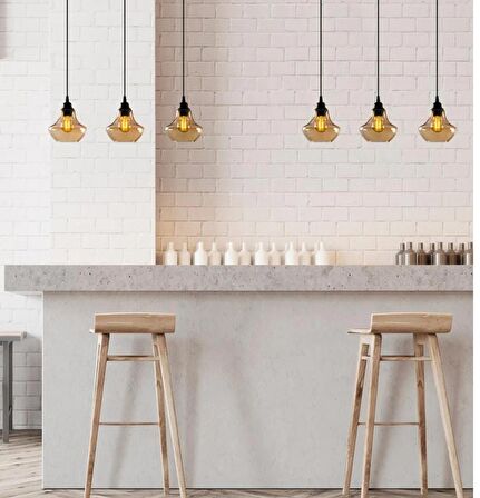 MYLİGHTS RUSTİK  SARKIT AVİZE MASA ÜSTÜ SARKIT ÜÇLÜ AVİZE 60 CM 