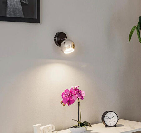 mylights  krom spot  tekli kure panasonıc gun ısıgı ampullu hareketli duvar aplik  gece lambası okuma lambası  led aplik  