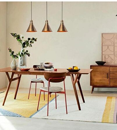 mylights  üçlü eskitme  kaplama  60 cm taban  vintage sıralı masa  üstü avize