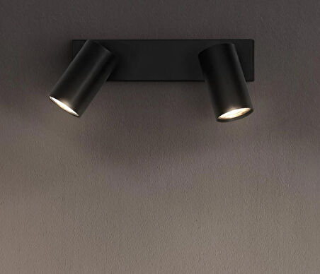 mylights ikili led spot siyah hareketli başlık tavan avize duvar aplik ayna üstü tablo aplik os-ram ampullü 