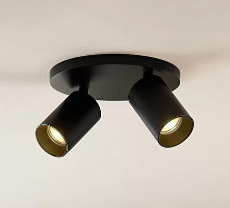 MYLİGHTS   ikili modern led avize panasonıc led ampullü hareketli siyah metal gövde avize 