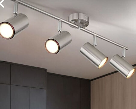 Demet habek mylights Panasonic gün ışığı LED ampullü paslanmaz inox LED spot ped avize hareketli başlık