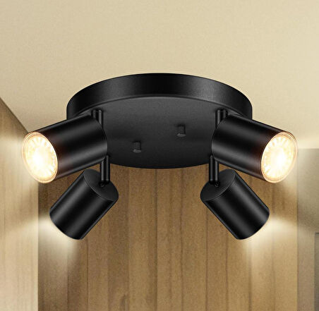 Demet habek mylights Panasonic gün ışığı LED ampullü metal dörtlü hareketli. LED avize LED spot