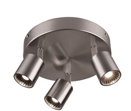 Demet. Habek mylights  Panasonic gün ışığı LED ampullü paslanmaz inox üçlü led avize ped apot hareketli başlıklar 30cm en