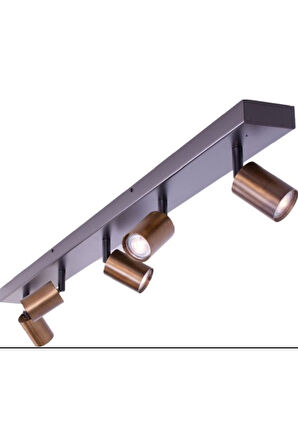 Modern Siyah Bakır Eskitme 120 cm 4’lü Hareketli Spot Avize GU10 LED ampul dahil