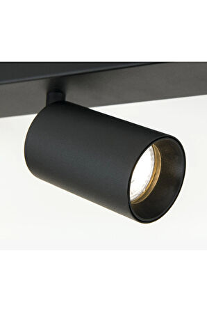 Modern Siyah Metal 150 cm GU10 LED Spot Avize Sekizli 8 liHareketli Başlık Tasarruflu Tavan Avize