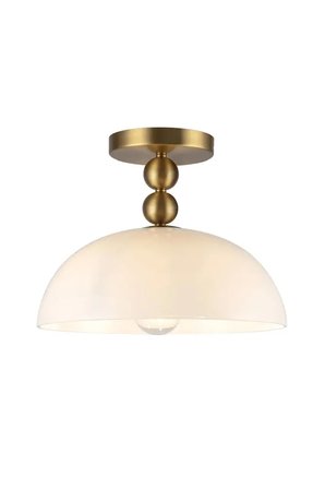 Mylights Gold Detaylı Opal Beyaz Cam Gövdeli Modern Yarı Sıva Üstü Tavan Aydınlatması Avize Lamba