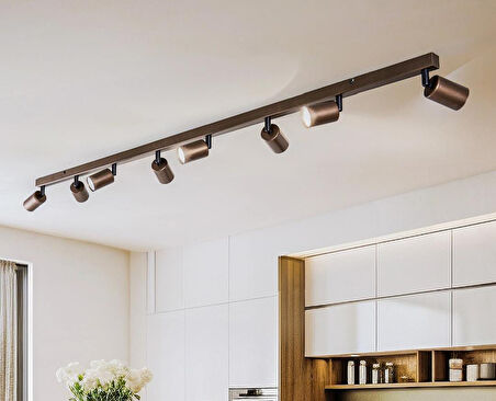 mylights 150cm  LED SPOT AVİZE KAHVE RENK  GÜN IŞIĞI OS-RAM LED AMPULLÜ 3000K SALON AVİZE TASARRUFLU LED AVİZE 