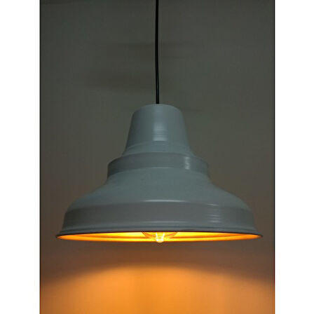 Mylights Beyaz Içi Altın Retro Rustik Metal Sarkıt Avize 28 cm