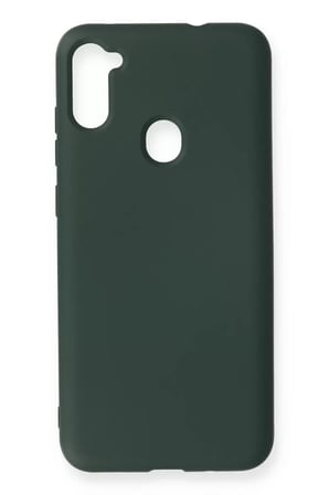 Samsung Galaxy A11 Kılıf Nano içi Kadife Silikon - Koyu Yeşil