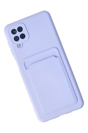 Samsung Galaxy A12 Kılıf Kelvin Kartvizitli Silikon - Lila