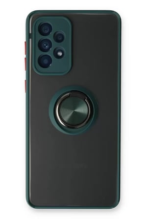 Mey İthalat  Samsung Galaxy A73 5G Kılıf Montreal Yüzüklü Silikon Kapak - Yeşil