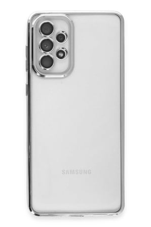 Samsung Galaxy A53 5G Kılıf Lensli Silikon - Gümüş