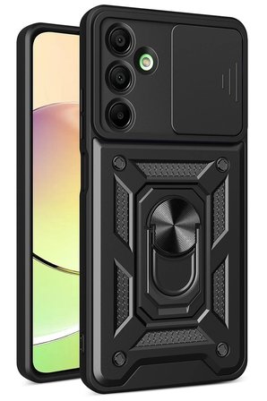 Mey İthalat  Samsung Galaxy A56 Kılıf Pars Lens Yüzüklü Silikon - Siyah