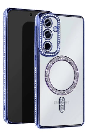 Samsung Galaxy A36 Joke Simli Magneticsafe Kılıf - Mavi