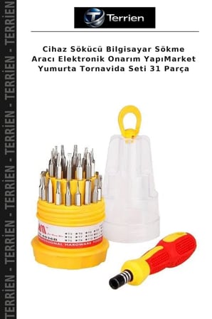 Cihaz Sökücü Bilgisayar Sökme Aracı Elektronik Onarım YapıMarket Yumurta Tornavida Seti 31 Parça