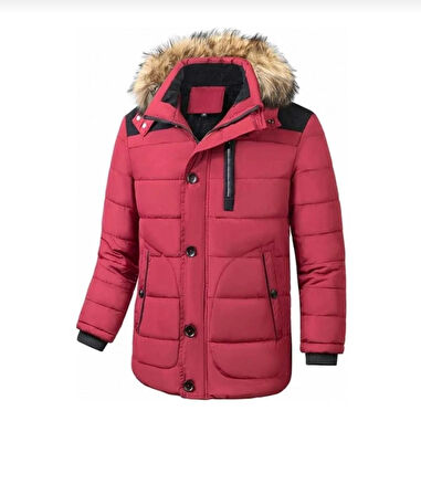 Erkek Mont Kaban Kapüşonlu Soğuk Havaya Dayanıklı