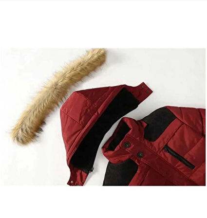 Erkek Mont Kaban Kapüşonlu Soğuk Havaya Dayanıklı