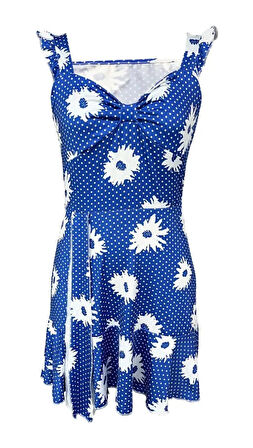 Kadın Yazlık Elbise Kloş Model Belden Kemerli