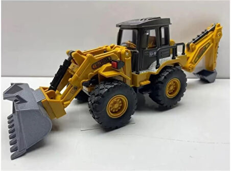 Oyuncak Ekskavatör 1:50 Ölçek Çift Taraflı Kepçeli Diecast Model Kepçe