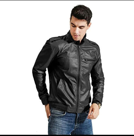 Erkek Deri Mont Ceket, Soğuk Havaya Dayanıklı, Esnek Kullanıma Sahip