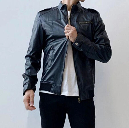 Erkek Deri Mont Ceket, Soğuk Havaya Dayanıklı, Esnek Kullanıma Sahip