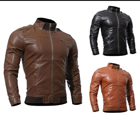 Erkek Deri Mont Ceket, Soğuk Havaya Dayanıklı, Esnek Kullanıma Sahip