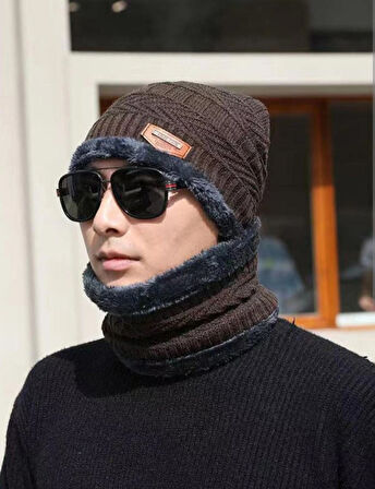 Bere ve Boyunluk Seti Örgü Sıcak Tutan Esnek Yapıda