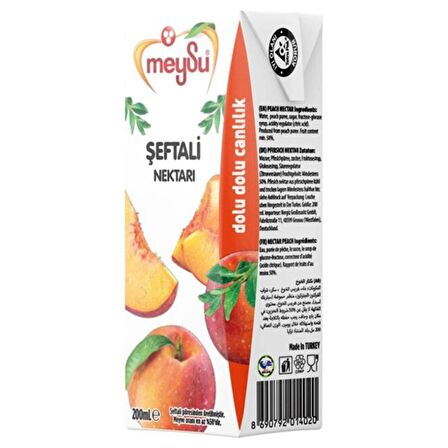 Meysu Şeftali Nektarı 200 Ml X 6 Adet