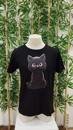 MYTHRIVA  Erkek Bisiklet Yaka Kedi Baskılı Süprem T-shirt