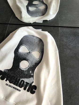 MYTHRIVA  Kışlık Bisiklet Yaka Baskılı SweatShirt - Beyaz