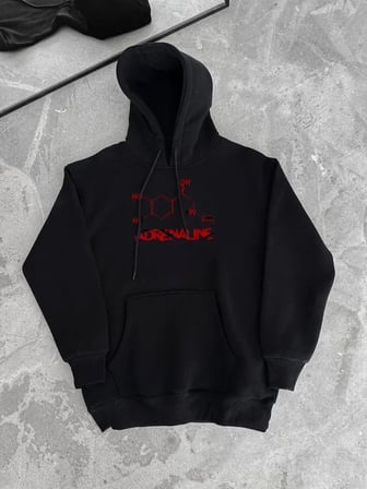 MYTHRIVA  Kışlık Uzun Kol Kapüşonlu SweatShirt - Siyah