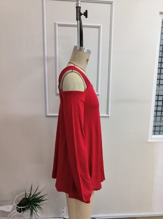 MYTHRIVA  Kadın Omuzlardan Açık şerit Detaylı Uzun Kollu Viskon Bluz