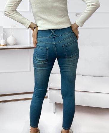 MYTHRIVA  Yüksek Bel Likralı Jean Pantolon 90 Cm