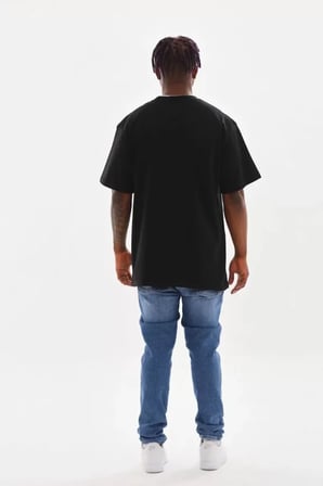 MYTHRIVA  Unisex Baskılı Oversize T-Shirt - Siyah