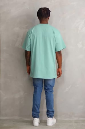 MYTHRIVA  Unisex Baskılı Oversize T-Shirt - Mint Yeşili