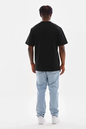 MYTHRIVA  Unisex Baskılı Oversize T-Shirt - Siyah
