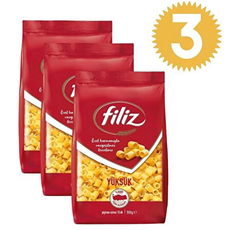 Filiz Yüksük Makarna 500gr x3 adet
