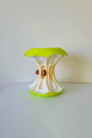 Dekoratif Elma Koçanı Tasarım Vazo - El Boyaması Kuru Çiçek Vazosu - Bioplastik