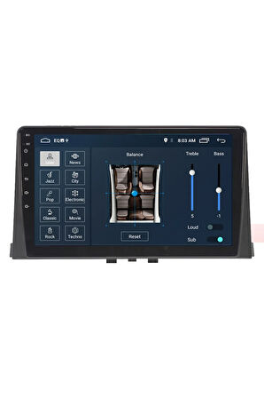 Peugeot Rifter Android Carplay Navigasyon Multimedya Ekran Teyp 2gb Ram + 32gb Hdd