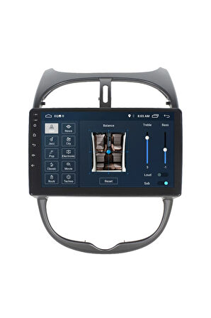 Peugeot 206 Android Carplay Navigasyon Multimedya Ekran Teyp 2gb Ram + 32gb Hdd