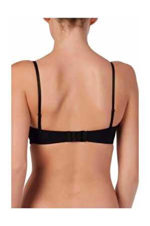 Kadın Siyah Micro Kaplı Straplez Boş Kap Sütyen