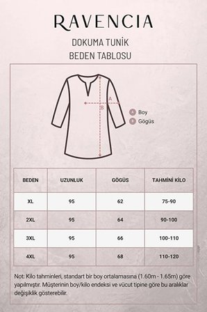 Kadın Çizgi Desenli Bisiklet Yaka Bağcıklı Dokuma Viskon Tunik