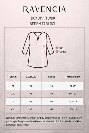 Kadın Damla Desenli Bisiklet Yaka Bağcıklı Dokuma Viskon Tunik