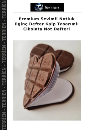 Premium Sevimli Notluk İlginç Defter Kalp Tasarımlı Çikolata Not Defteri