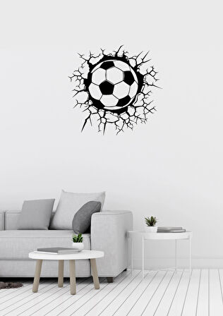 Futbol Topu Figürlü Siyah Metal Duvar Süsü