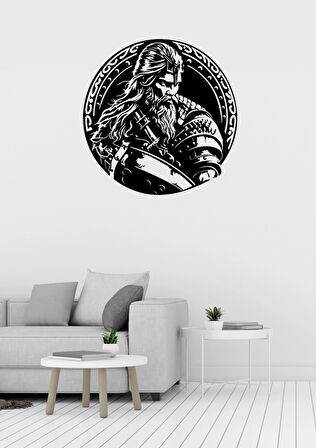 Viking Figürlü Dekoratif Metal Duvar Süsü