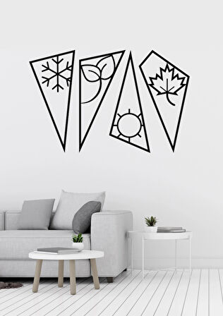 Dört Mevsim Temalı Dekoratif Metal Duvar Süsü